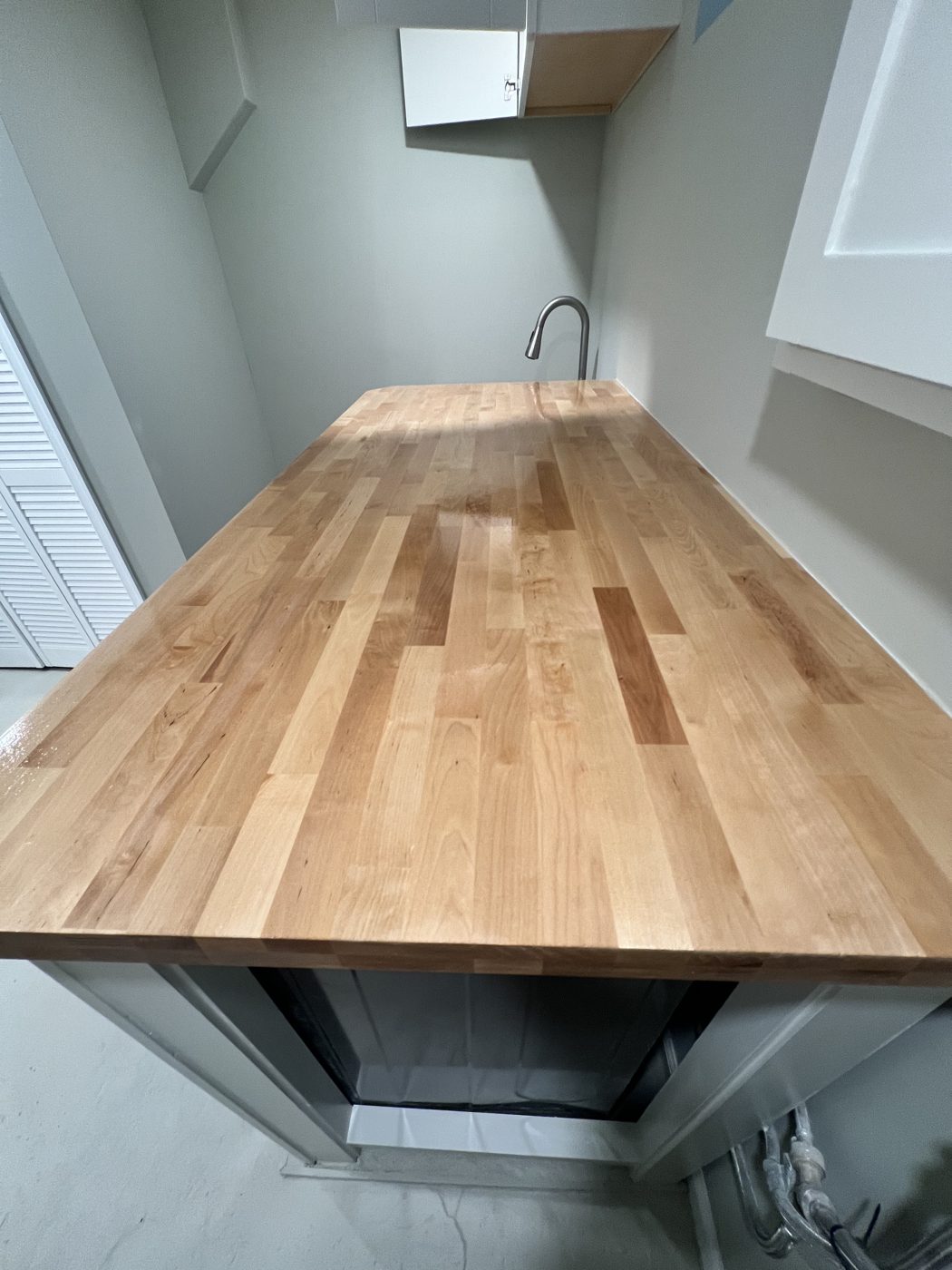 Butcher block countertop install
