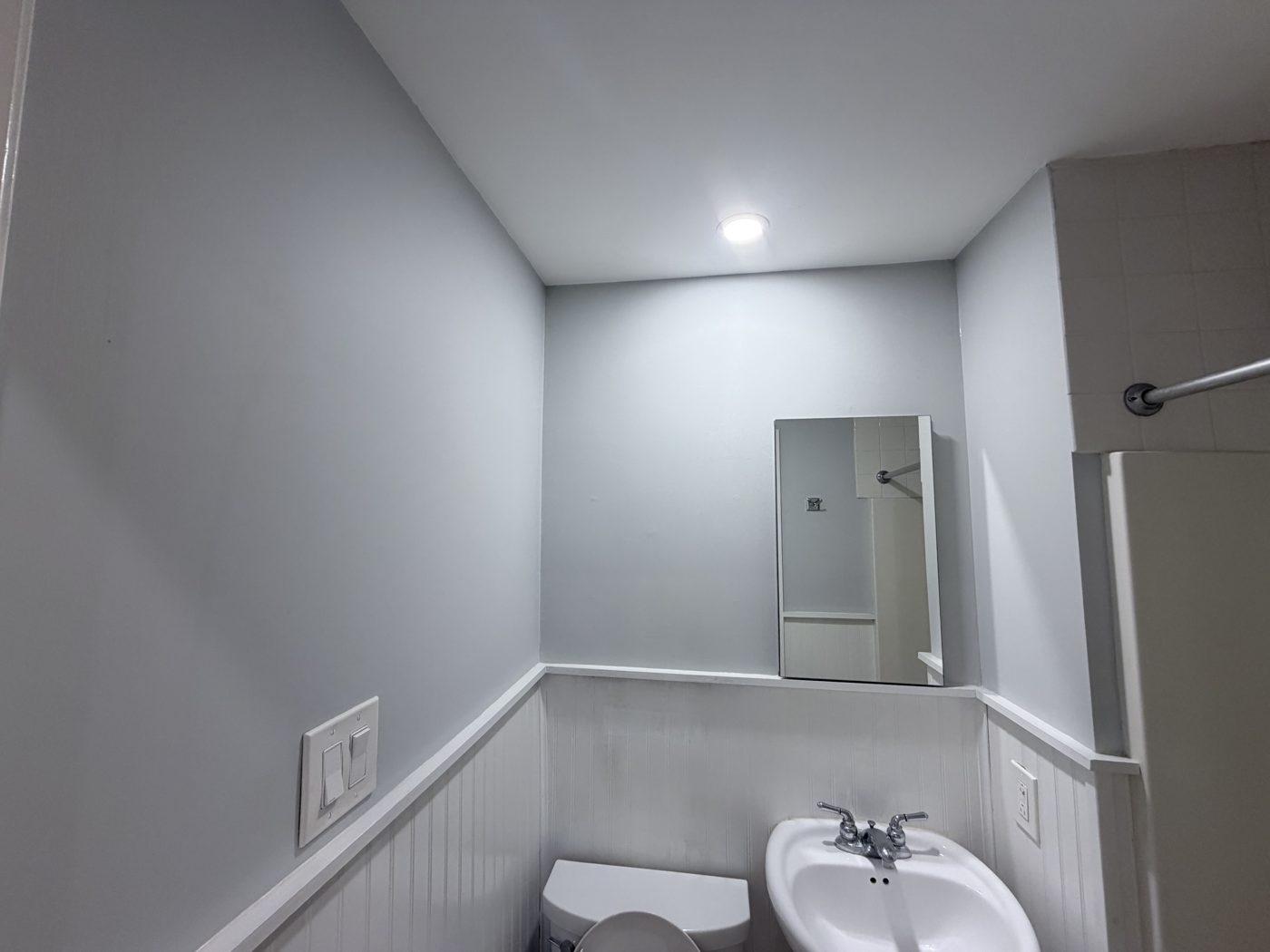Renovated studio apartment kitchen